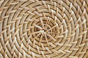 Wicker natural background. Rural weaving with natural straw. Ecological handmade items.