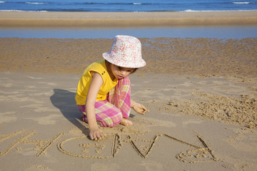 Little girl on the beach 