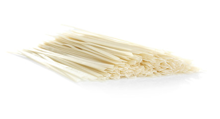 Rice noodles on white background