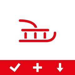 sled icon stock vector illustration flat design