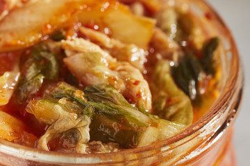 Kimchi, Korean spicy fermented Napa cabbag