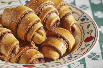 Rugelach, a traditional European pastry popular on Jewish holidays.