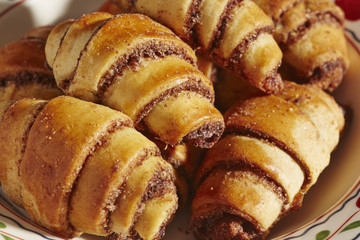 Rugelach, a traditional European pastry popular on Jewish holidays.