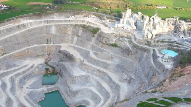 Limestone quarry and plant - aerial view