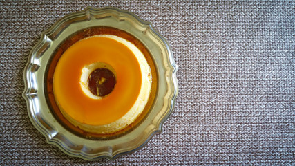Sweet pudding top view