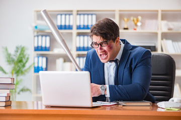Naklejka premium Angry aggressive businessman in the office