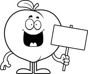 Cartoon Peach Sign
