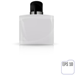 White shampoo bottle isolated on white. Vector