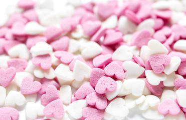 Closeup of candy on abstract texture background pattern