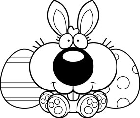 Cartoon Easter Bunny Sitting