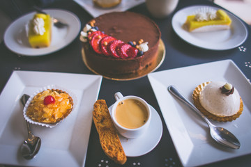 Sweet Pastries in the Restaurant. Coffee TIme. 