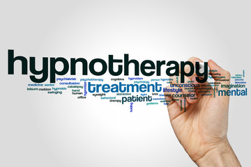 Hypnotherapy word cloud - obrazy, fototapety, plakaty