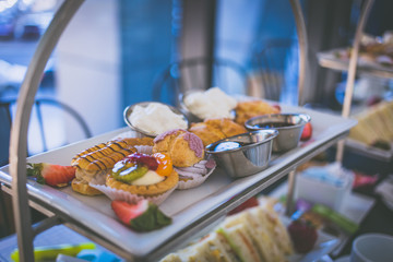 Sweet Pastries in the Restaurant. Coffee TIme. 