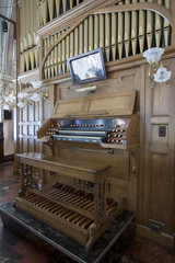 Fototapeta na wymiar Antique wooden pipe organ