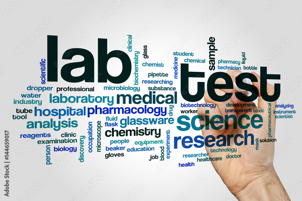 Sticker lab test word cloud