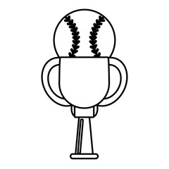 trophy ball baseball winner outline vector illustration eps 10