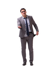 Bankrupt businessman isolated on white background