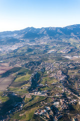 Aerial view of villages near Malaga, Spain