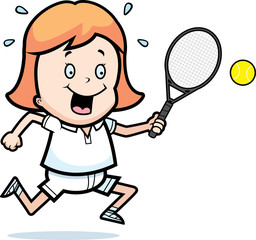 Obraz na płótnie Canvas Cartoon Child Tennis
