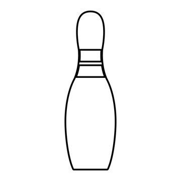 pin bowling game image outline vector illustration eps 10