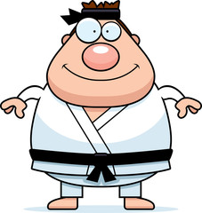 Smiling Cartoon Karate Man