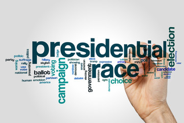 Presidential race word cloud
