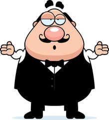 Confused Cartoon Waiter