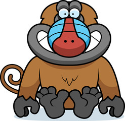 Cartoon Baboon Sitting