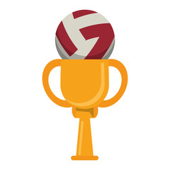 trophy volleyball ball winner vector illustration eps 10