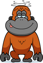 Cartoon Stupid Orangutan