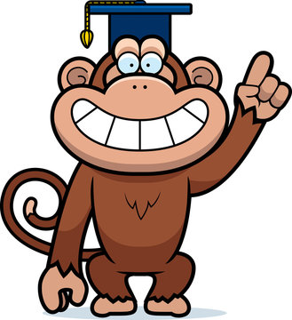 Cartoon Monkey Professor