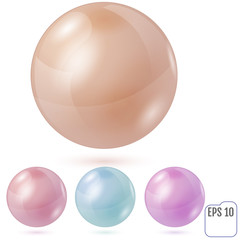 Collection of colorful glossy spheres isolated on white. Vector illustration for your design.