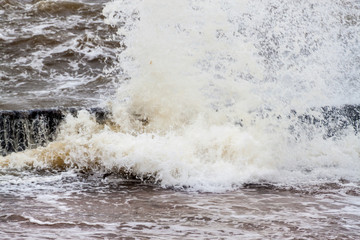 Rough seas in Montevideo, Uruguay