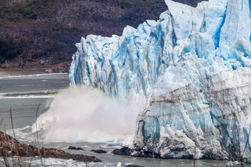 Ice falling from Perito Moreno glacier, Argentina