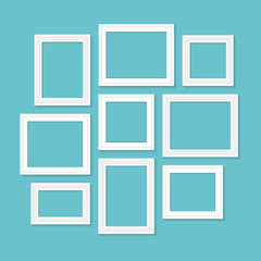 Frame template set for pictures and photos. Isolated vector.