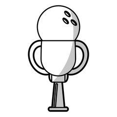 bowling winner cup prize - shadow vector illustration eps 10