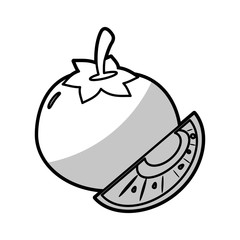 tomato slice food nutrition - shadow vector illustration eps 10