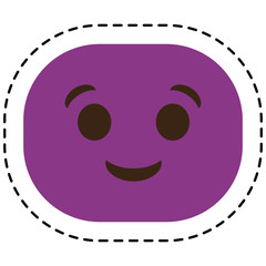 happy cartoon face icon over white background. colorful design. vector illustration