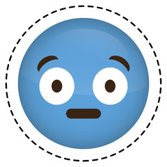 surprised cartoon face icon over white background. colorful design. vector illustration