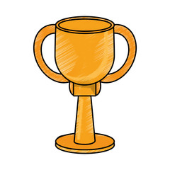 drawing winner cup trophy prize golden vector illustration eps 10