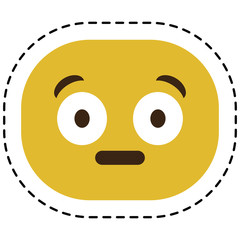 surprised cartoon face icon over white background. colorful design. vector illustration