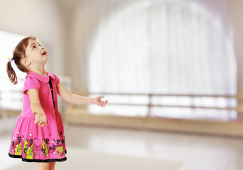 The little girl was surprised