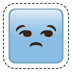 sad cartoon face icon over white background. colorful design. vector illustration