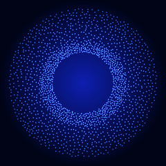 Dotwork Ring Tunnel Banner. Halftone Style Engraving Gradient Illustration. Abstract Vector Background.