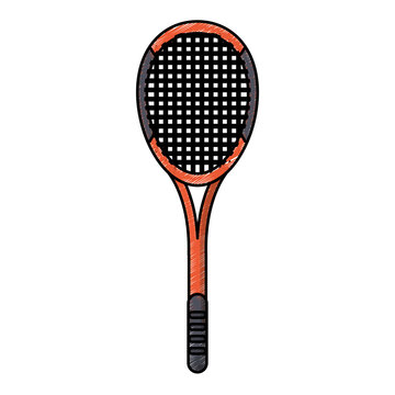 drawing racket tennis equipment vector illustration eps 10