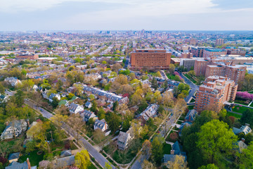 Aerial view of Guilford, in Baltimore, Maryland.