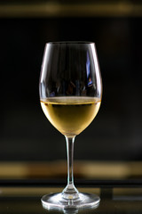 Glass of white wine chardonnay