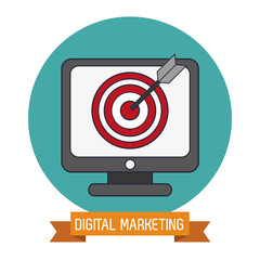 digital marketing online target objetive vector illustration eps 10