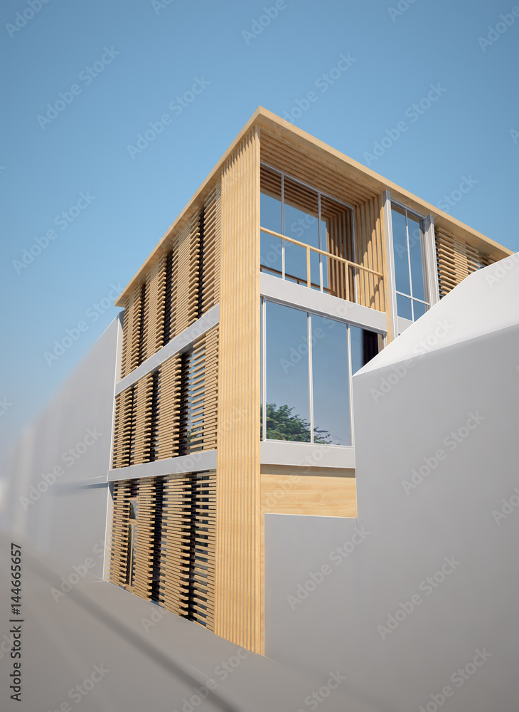 Poster sketch architecture design of inset house ,3dwire frame render building