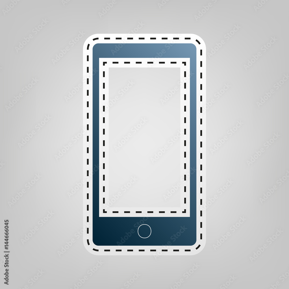 Poster abstract style modern gadget with blank screen. template for any content. vector. blue icon with out